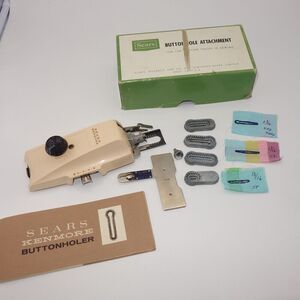 Vintage Antique Sears Automatic Buttonhole Attachment in Box for Sewing Machine